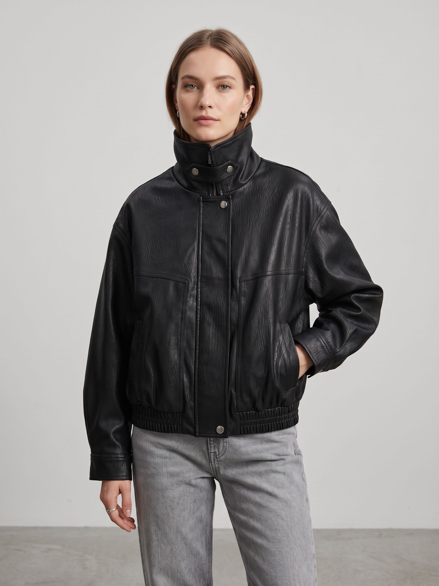 Oversize-Jacke mit Stehkragen