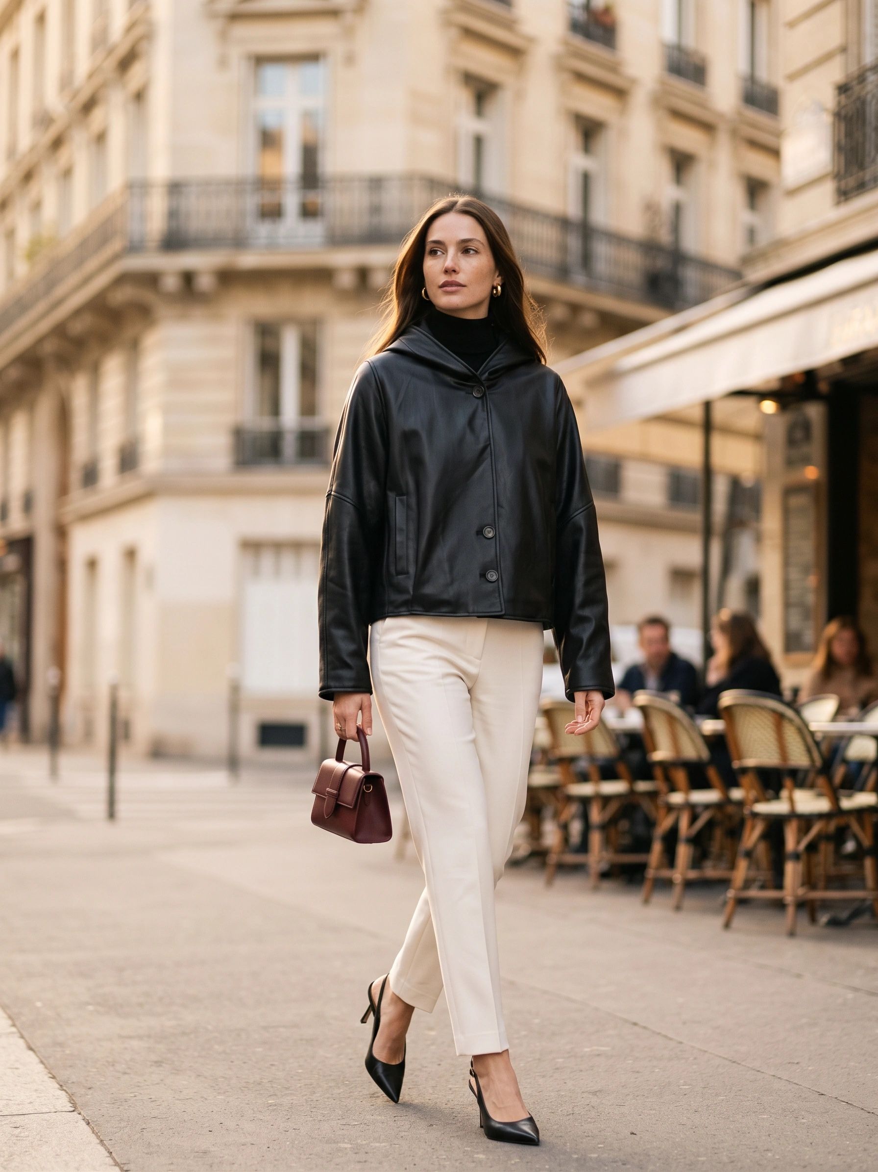 Oversize Jacke aus Kunstleder