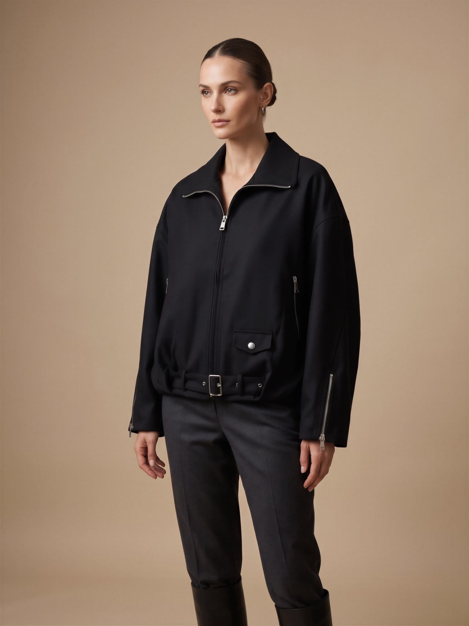 Oversize-Jacke mit Gürtel