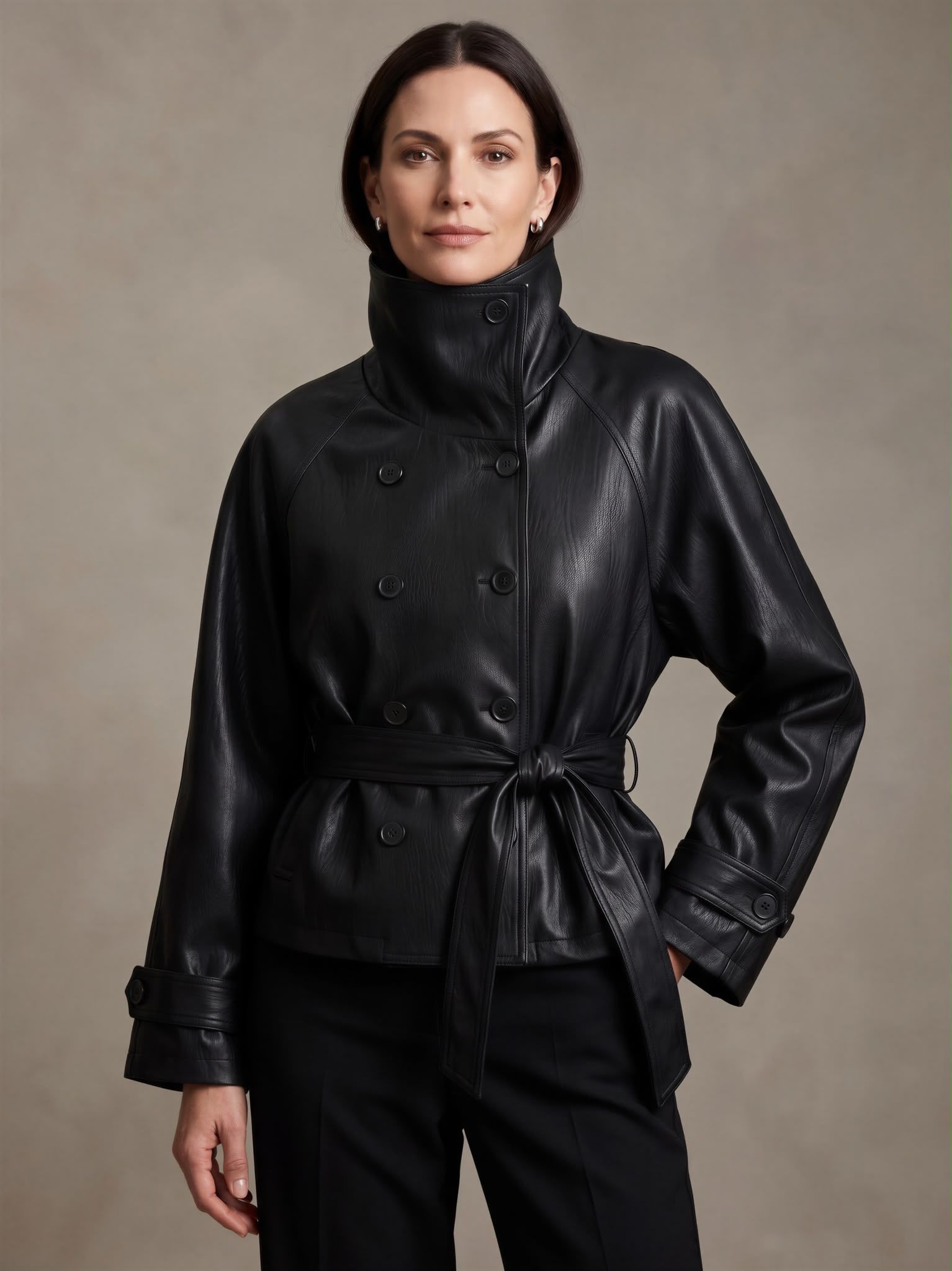 Sakoähnliche Jacke mit Stehkragen
