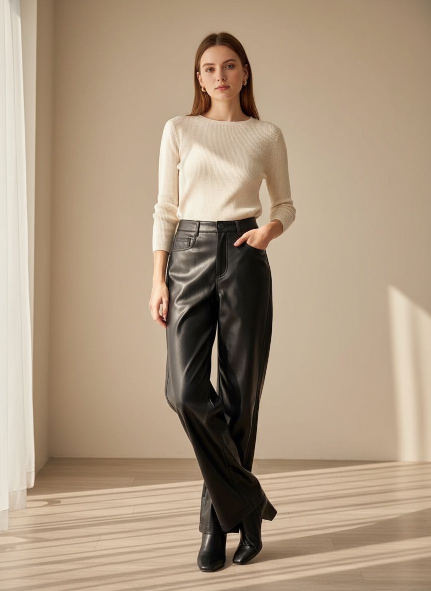 Gerade Hosen mit hoher Taille