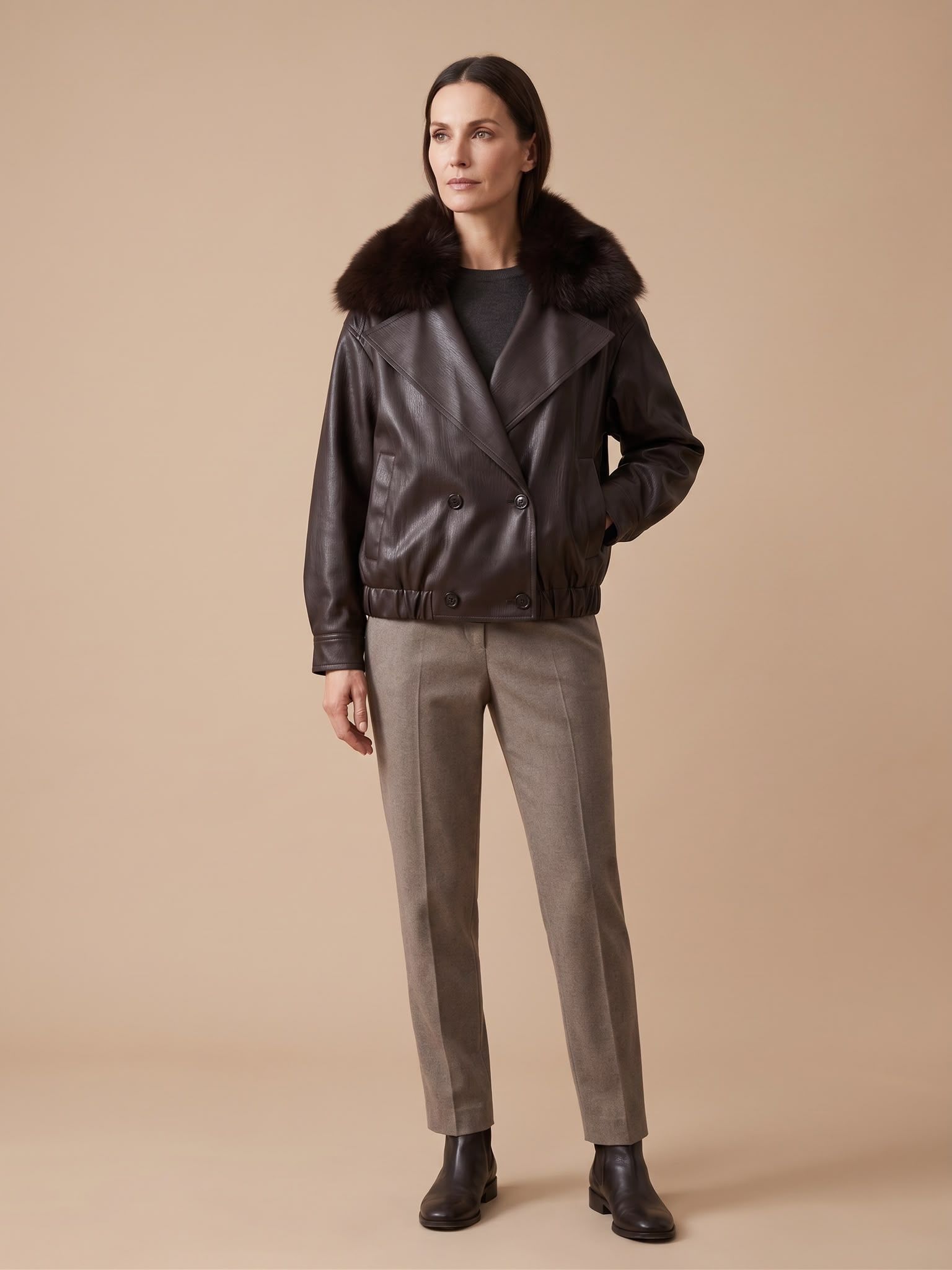 Boxy-Jacke mit Kragen