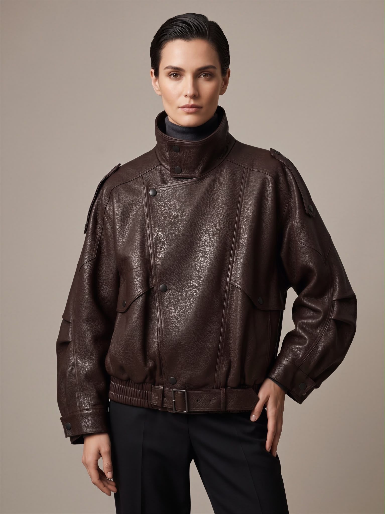 Boxy-Jacke mit Stehkragen
