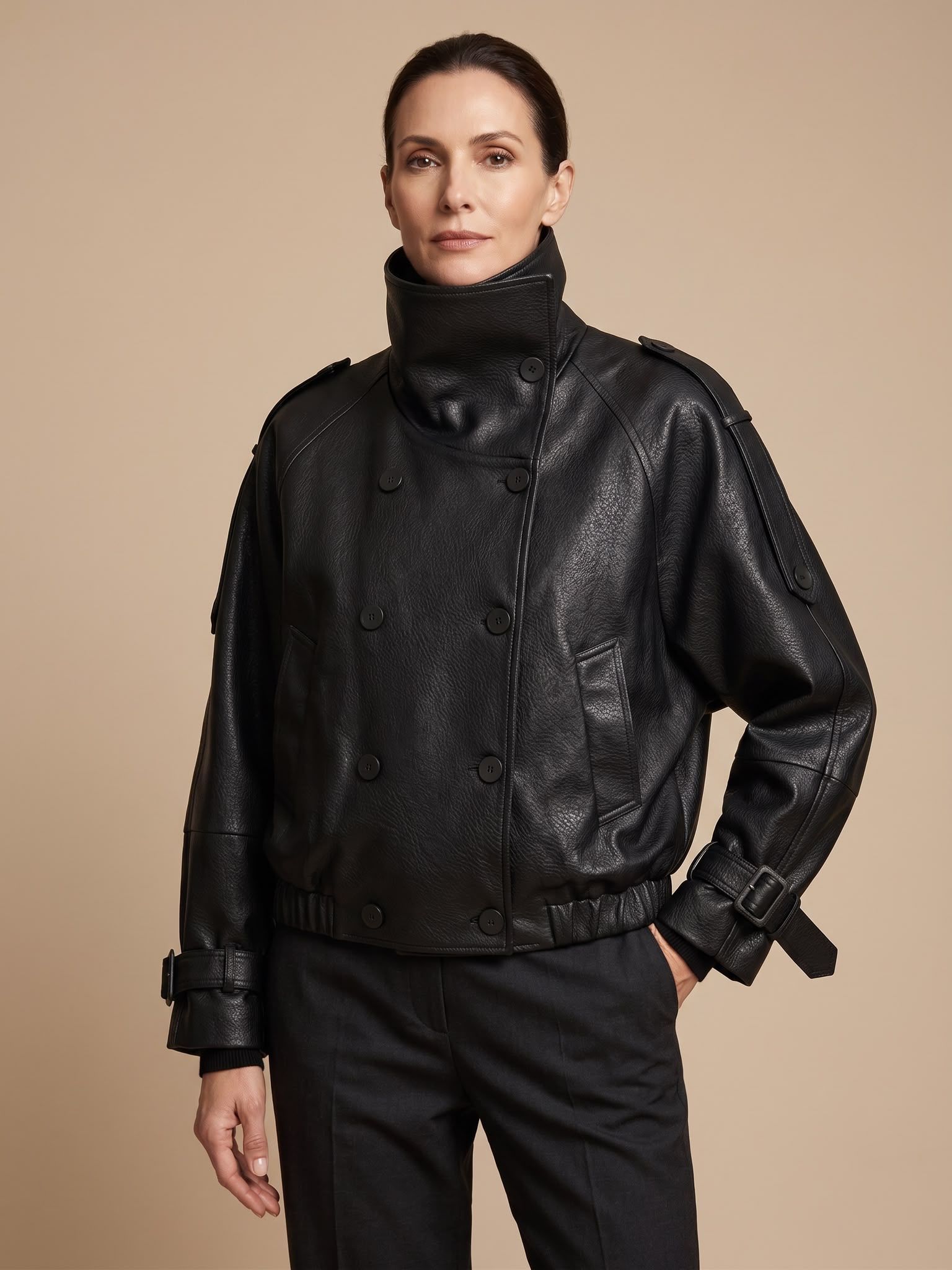 Oversize-Jacke mit Gummizug in der Taille