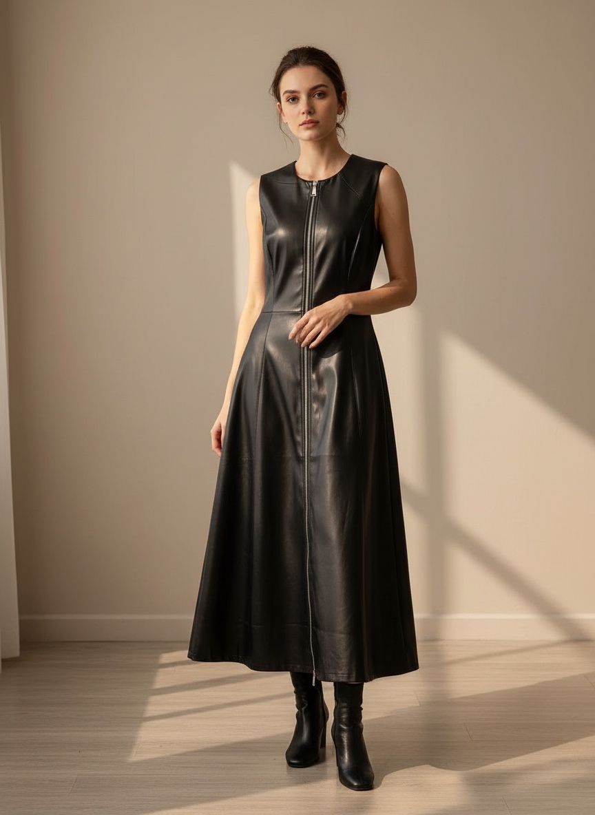 Figurbetontes Midi‑Kleid in A‑Line