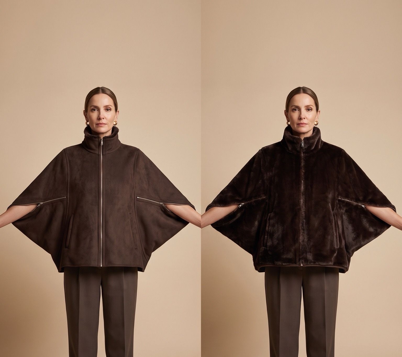 Oversize-Mantel mit Stehkragen