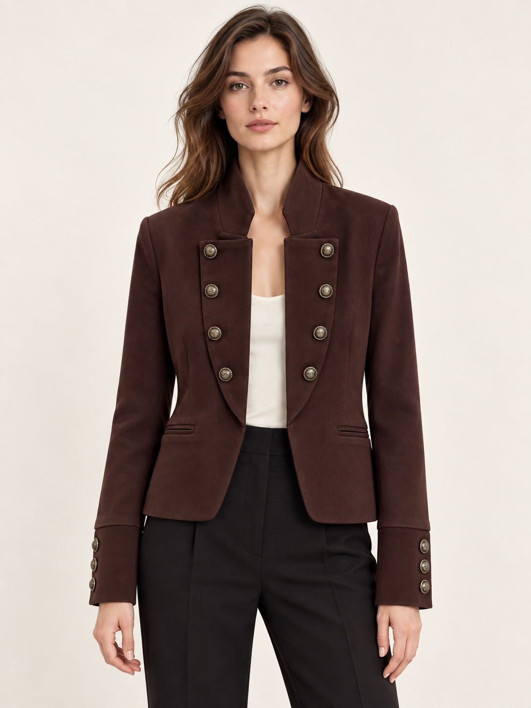 Taillierter Blazer mit Stehkragen