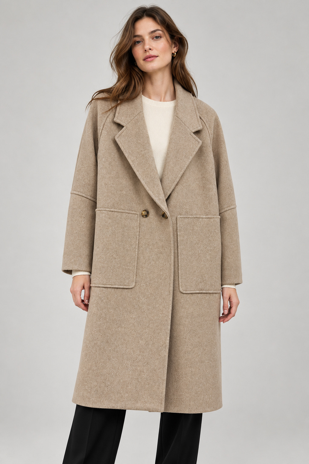 Midi Klassischer Oversized-Mantel
