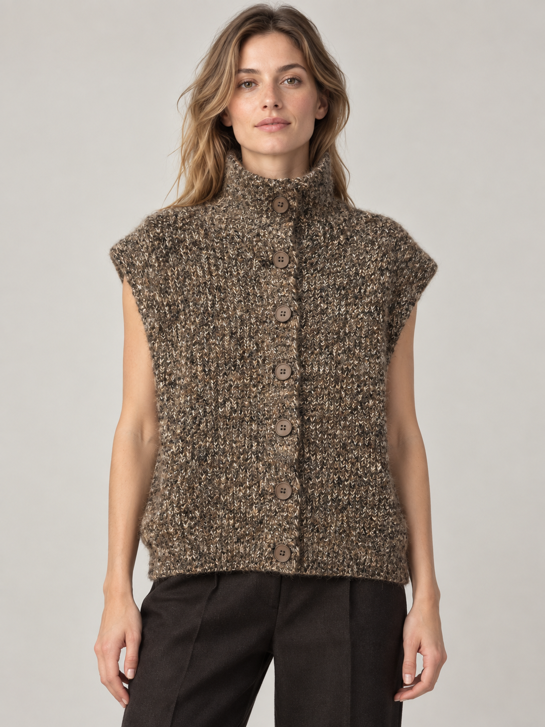 Strickweste mit Hemdkragen
