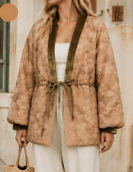 Gesteppte Kimono-Jacke