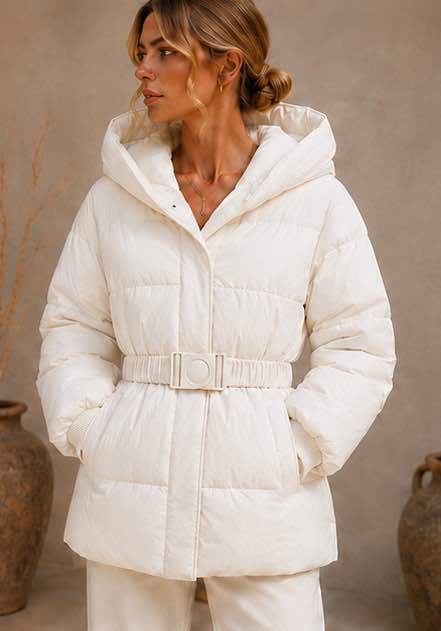 Steppjacke mit Taillengürtel