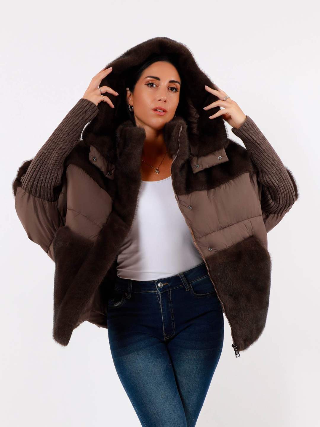 Oversize Jacke mit Kapuze