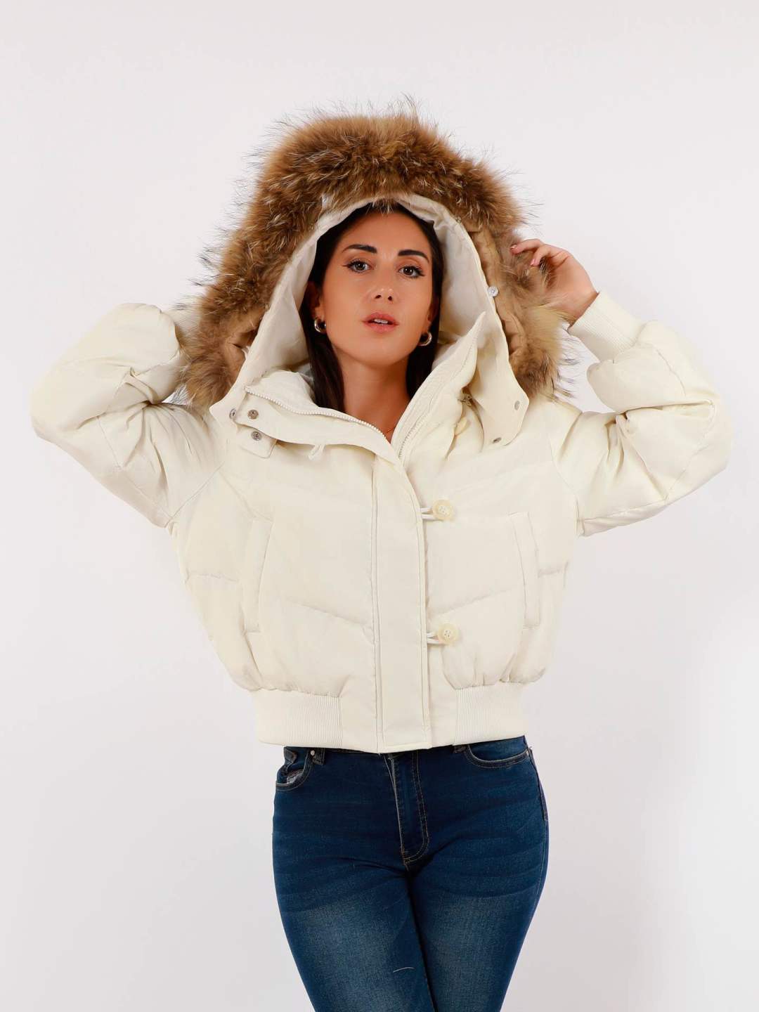Steppjacke mit Kapuze