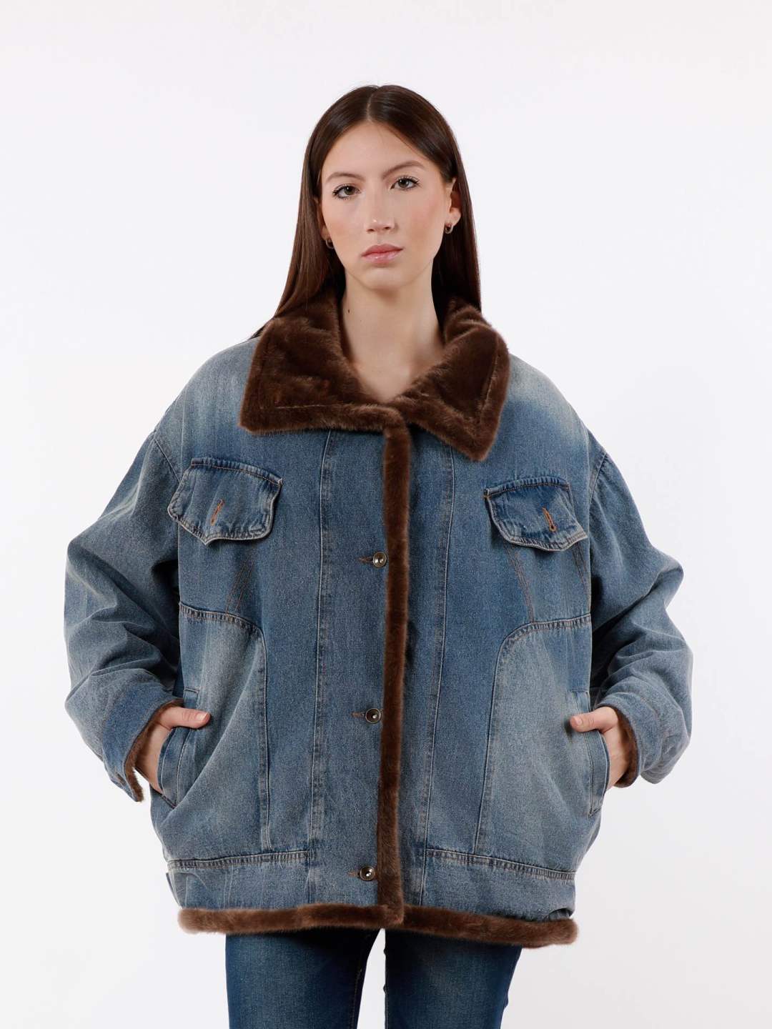 Oversize-Jacke mit Hemdkragen