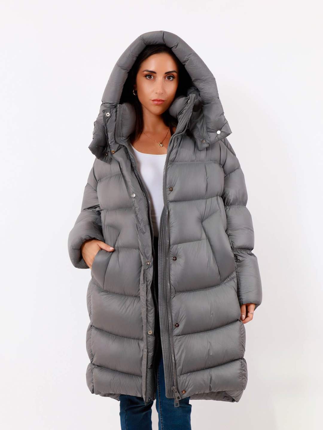 Oversize-Mantel mit Kapuze
