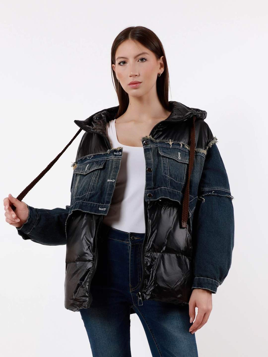 Oversize-Jacke mit Kapuze
