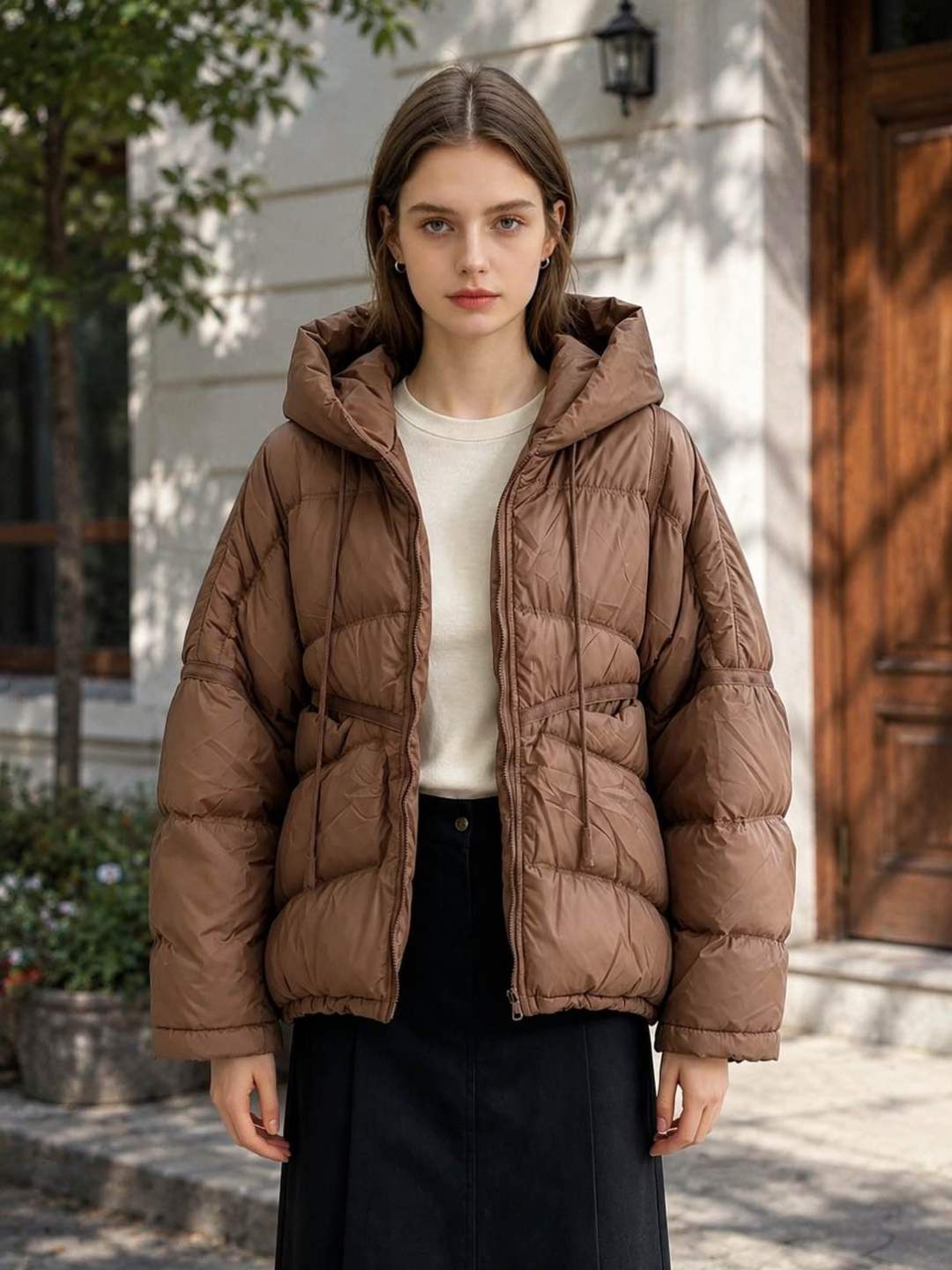 Oversize-Jacke mit Kapuze