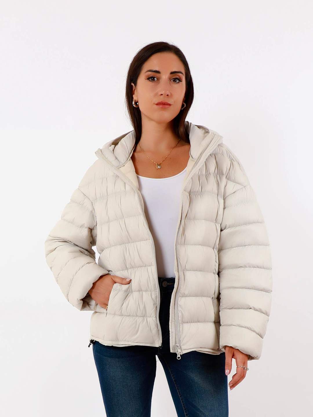Steppejacke mit Kapuze