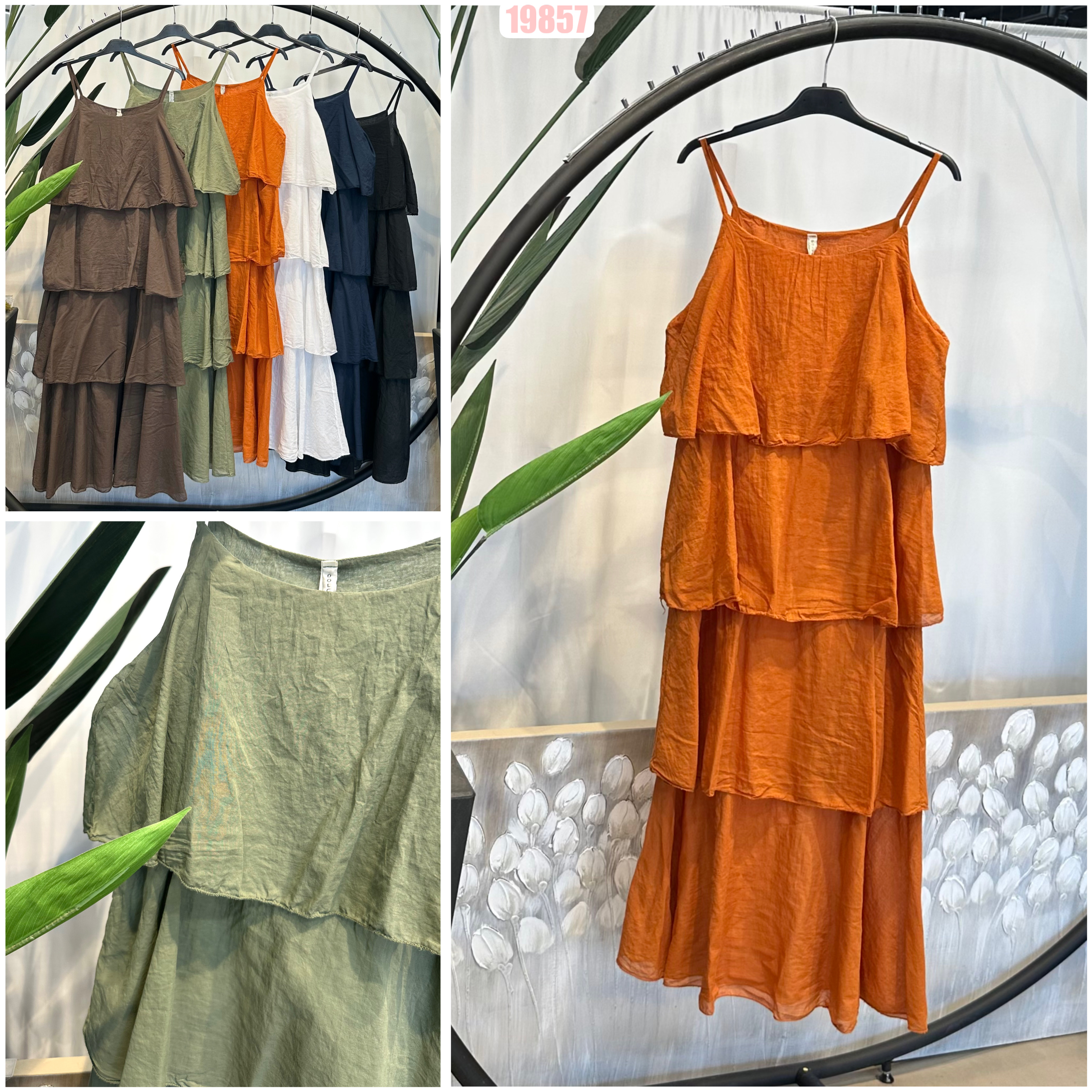 A-Linien Maxi-Kleid mit Rüschen