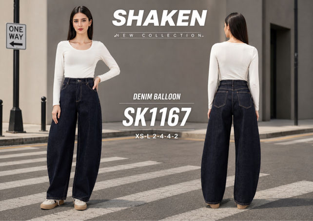 Ballon-Jeans mit hohem Bund