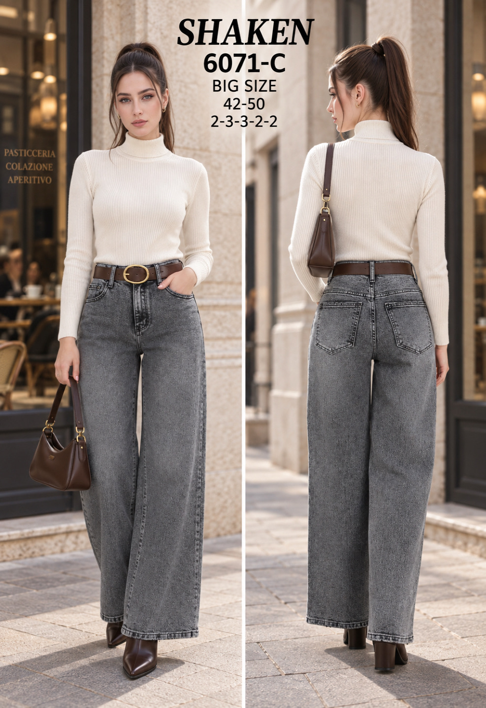 Jeans mit hohem Bund und weitem Bein
