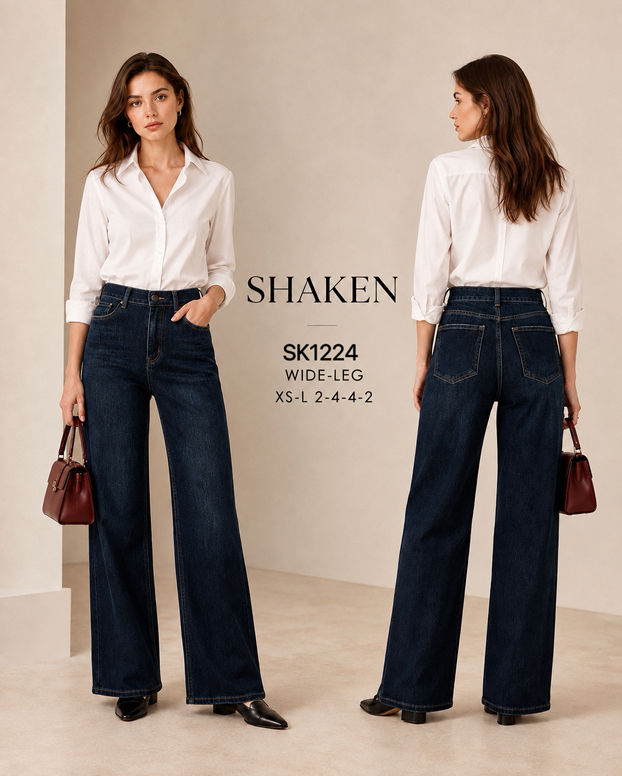 Wide-Leg-Hose mit Hoher Taille