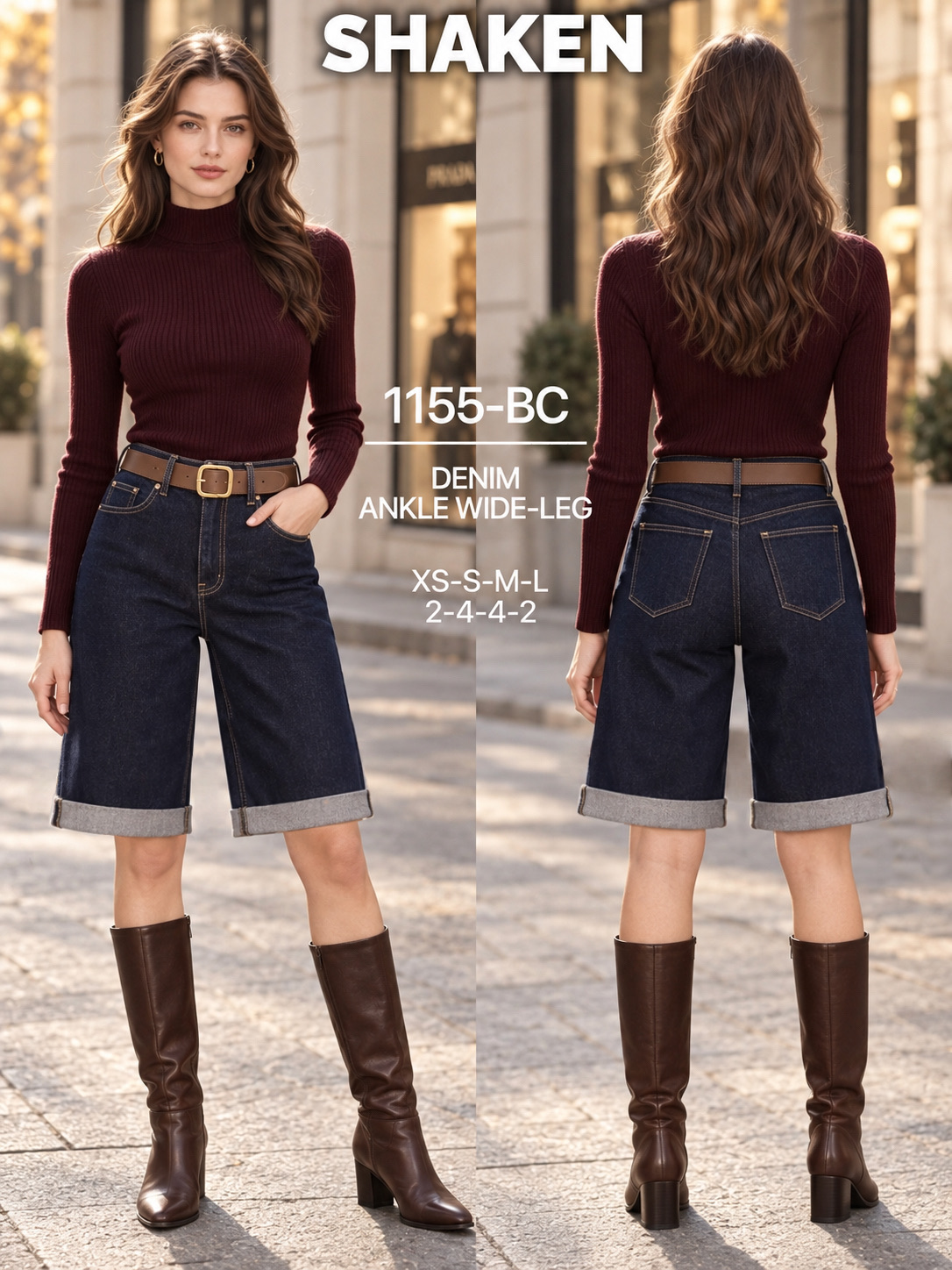 Bermudas mit hohem Bund