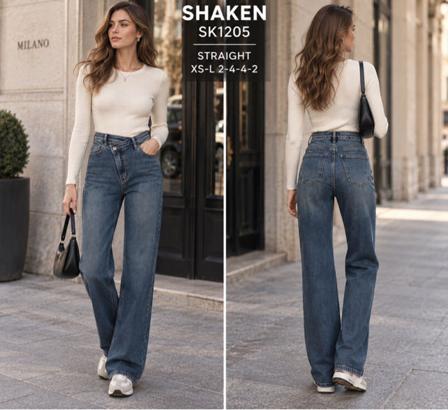 Gerade Hose mit hohem Bund