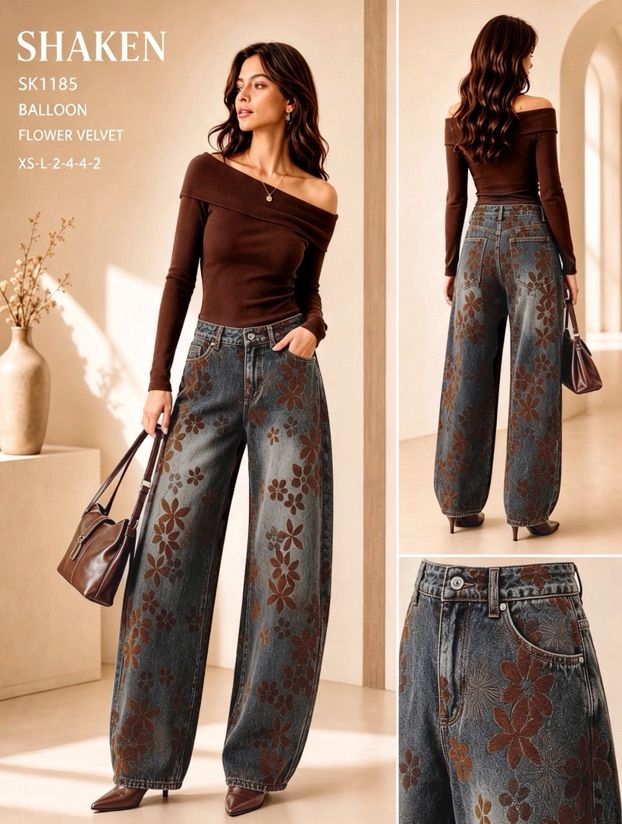 Weite High-Waist-Jeans