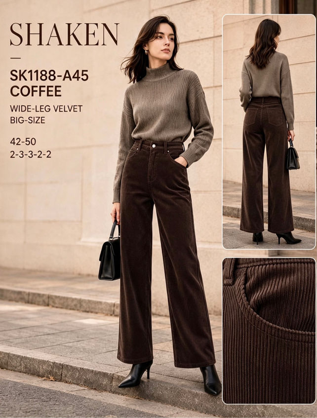 Wide-Leg Cordhose