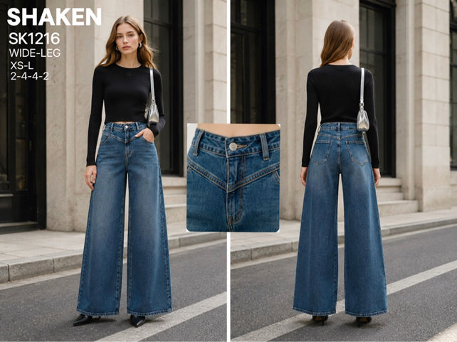 High‑Waist Jeans mit weiter Beinführung