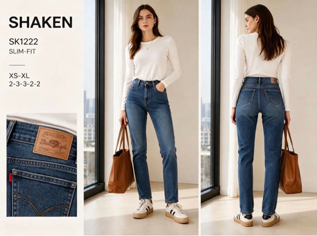 High-Waist Straight Jeans