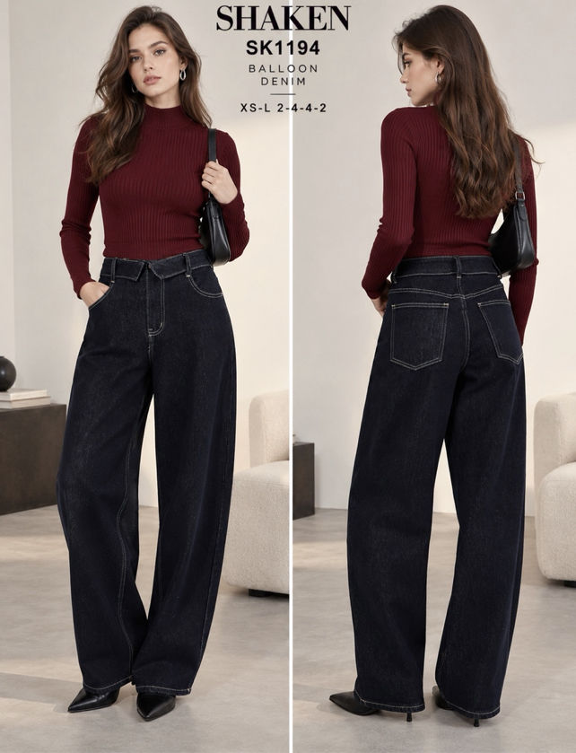 Balloon‑Jeans mit Hohem Bund
