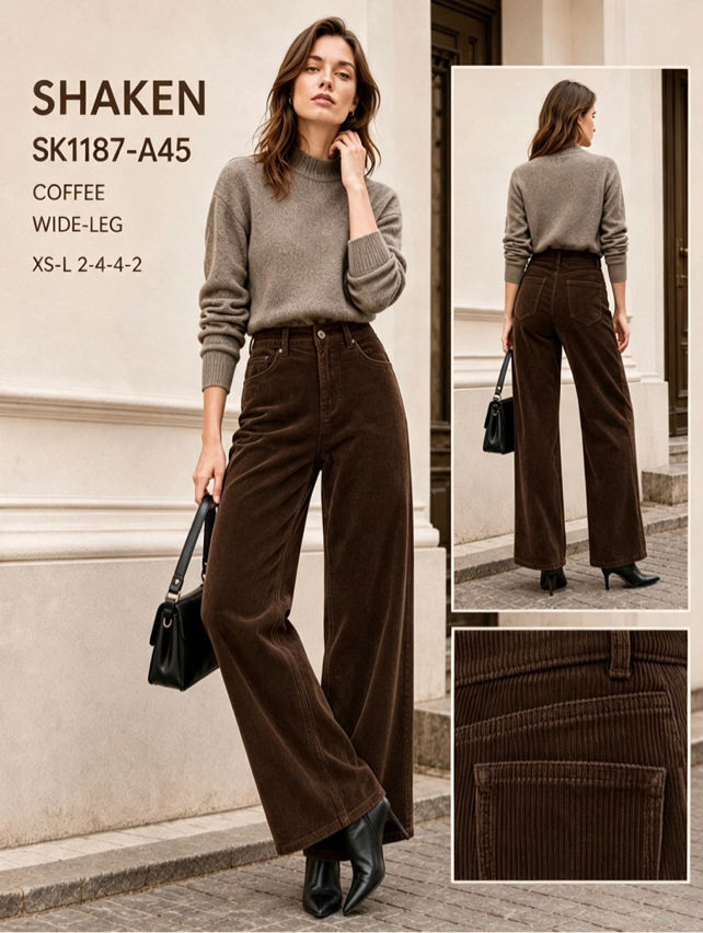Weite Cordhose im Wide‑Leg‑Schnitt