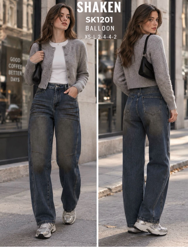 Ballon‑Hose mit hoher Taille