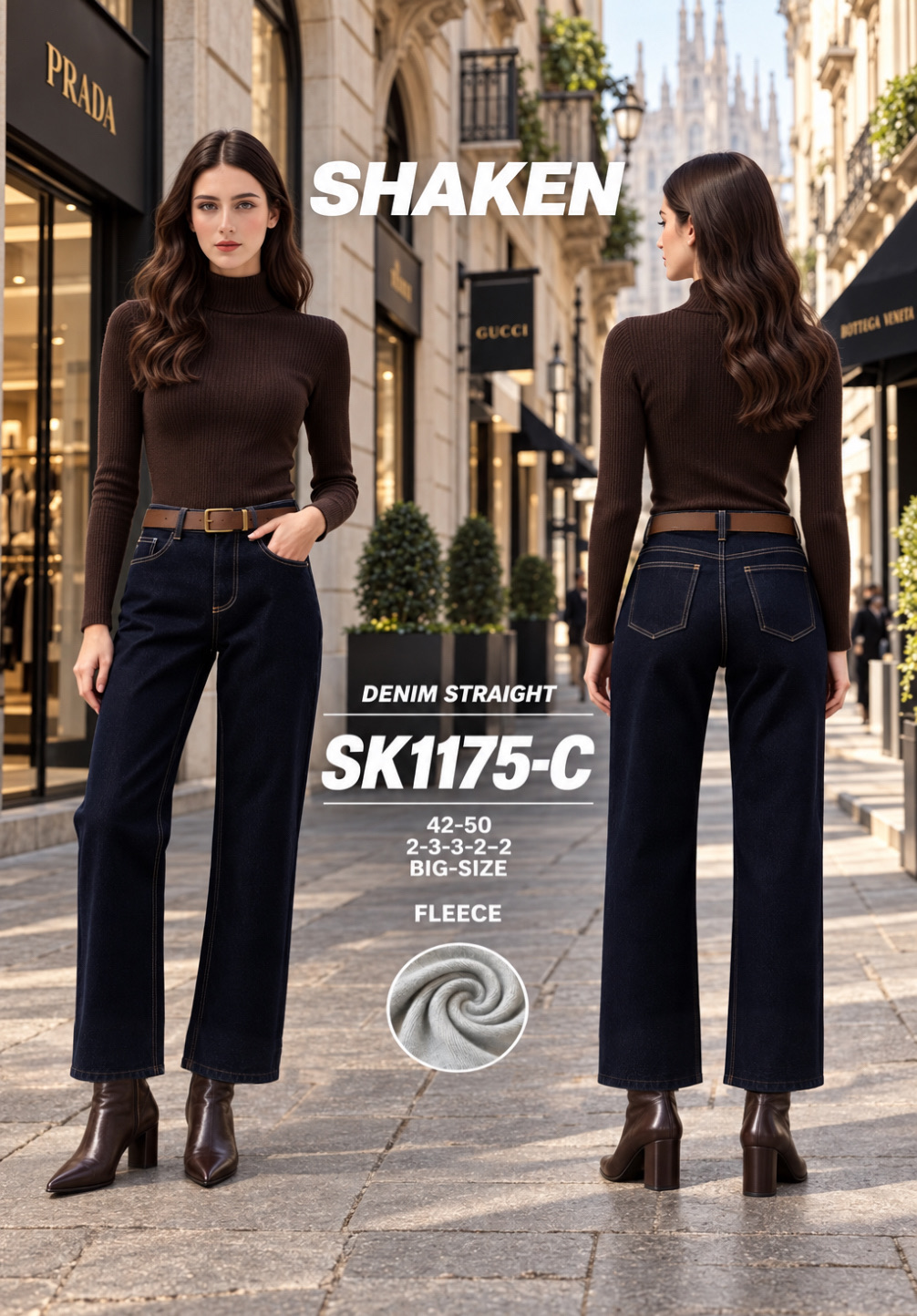 Jeans mit hohem Bund und geradem Bein