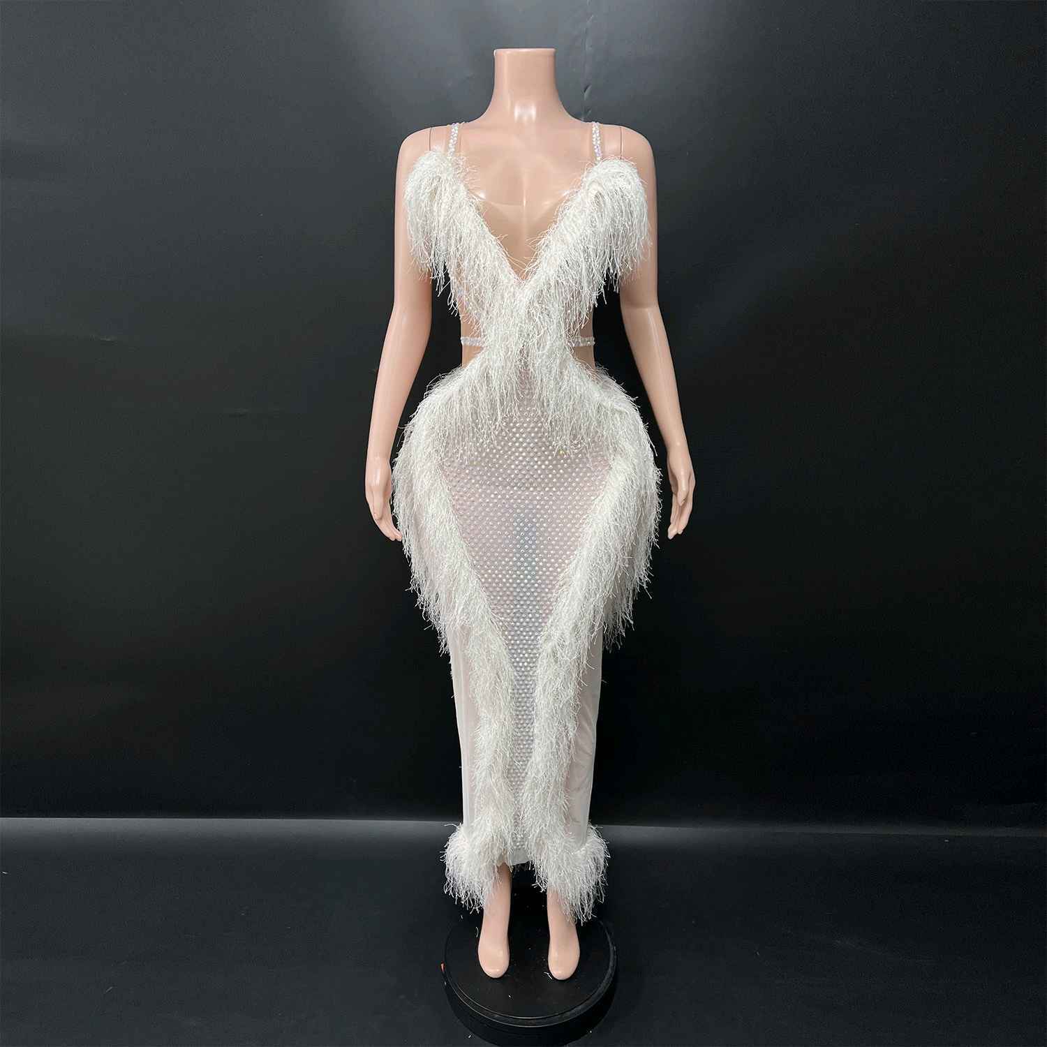 Midi-Bleistiftkleid mit V-Ausschnitt