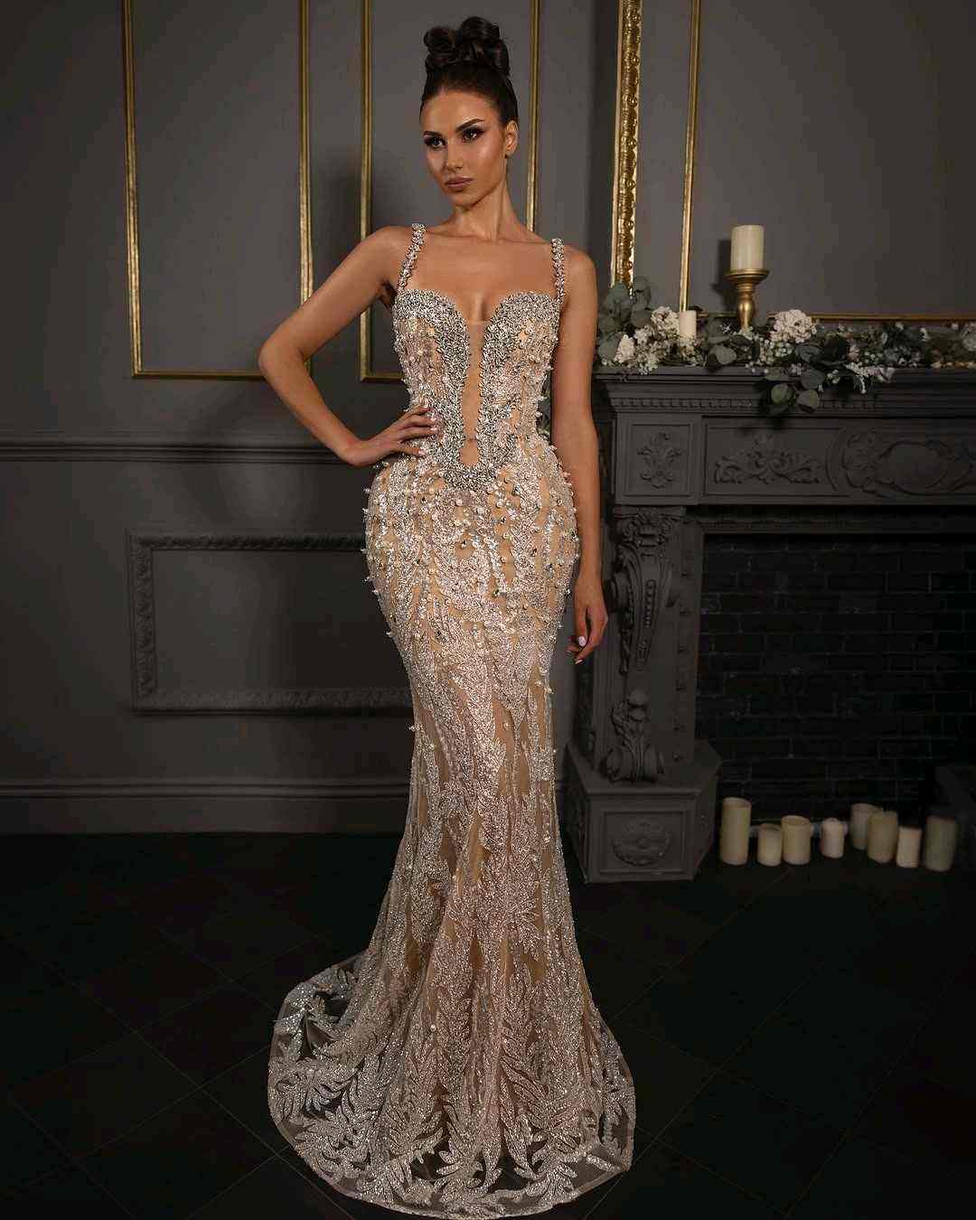 Maxi-Mermaid-Kleid mit Pailletten