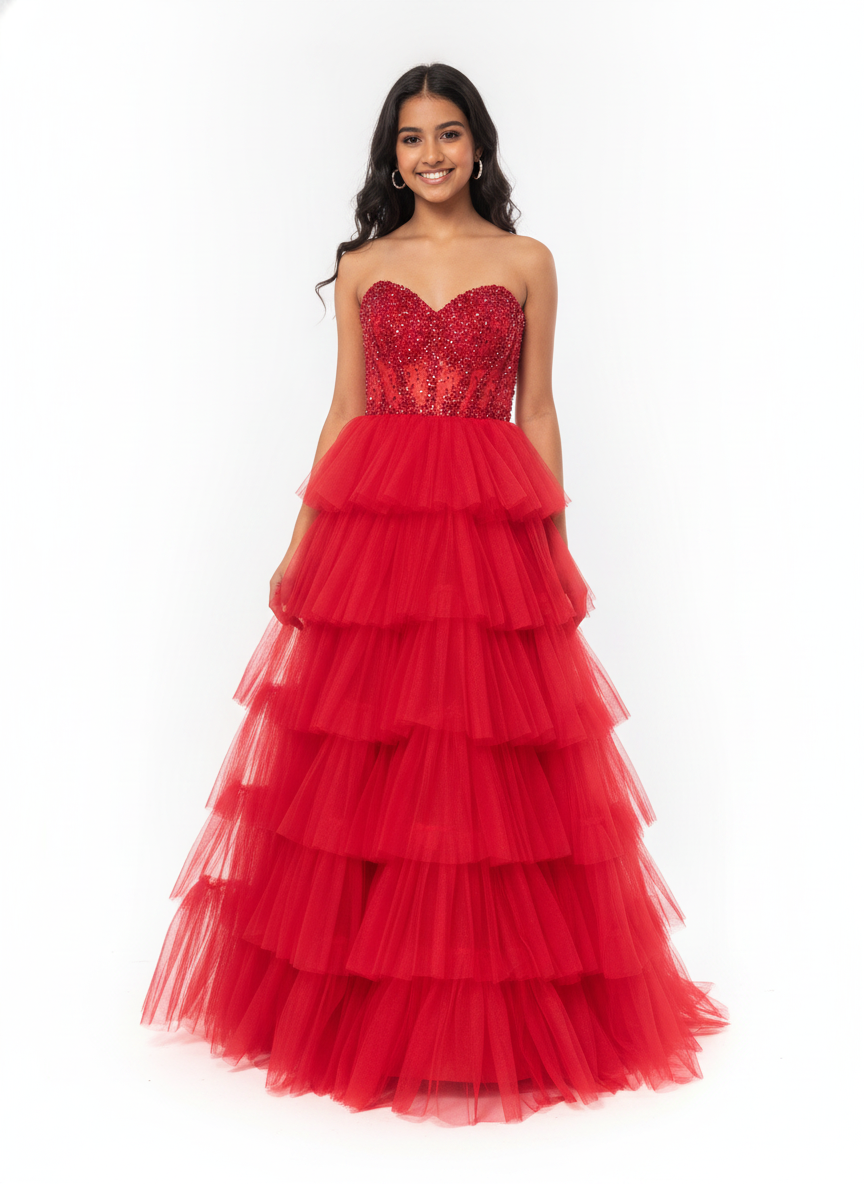 Maxi-Kleid mit Korsettoberteil