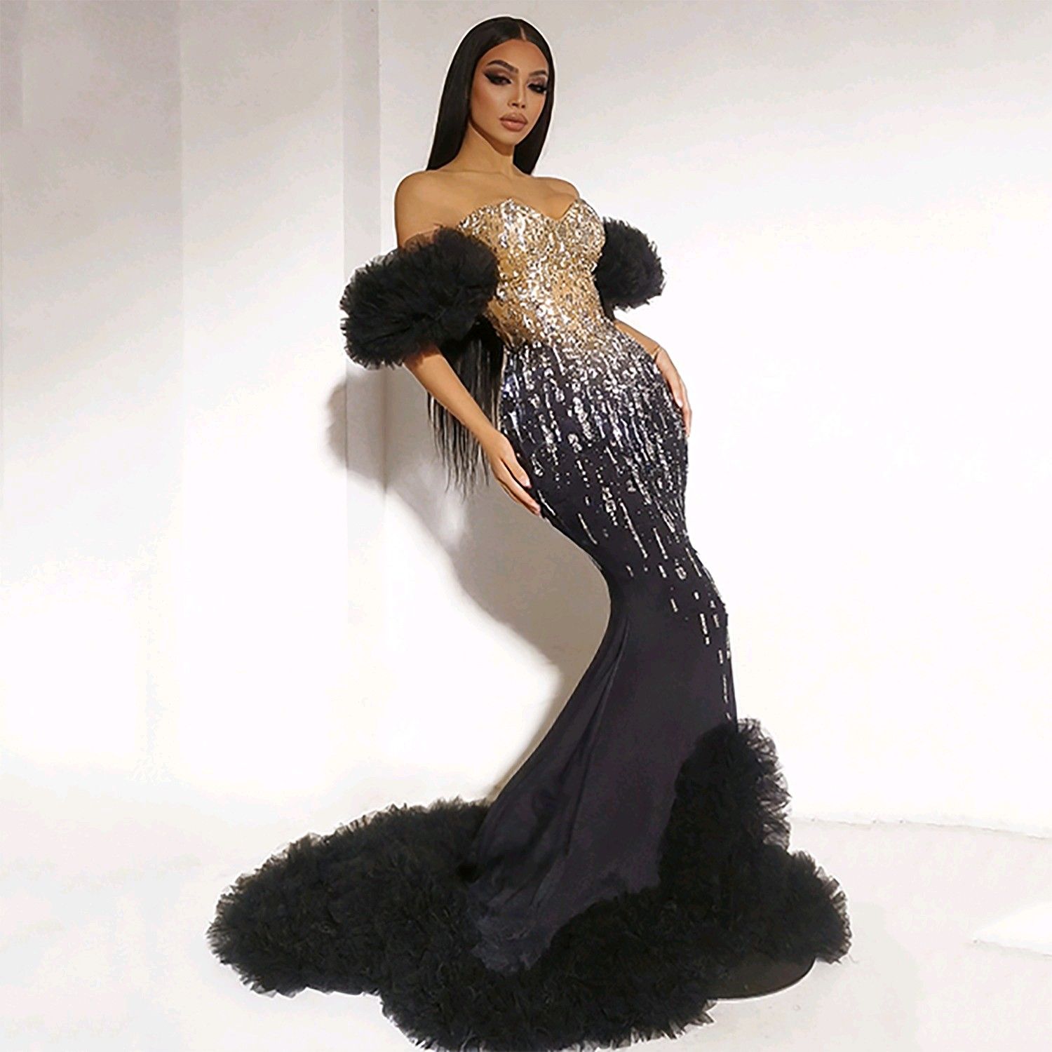 Maxi-Mermaid-Kleid mit Korsett