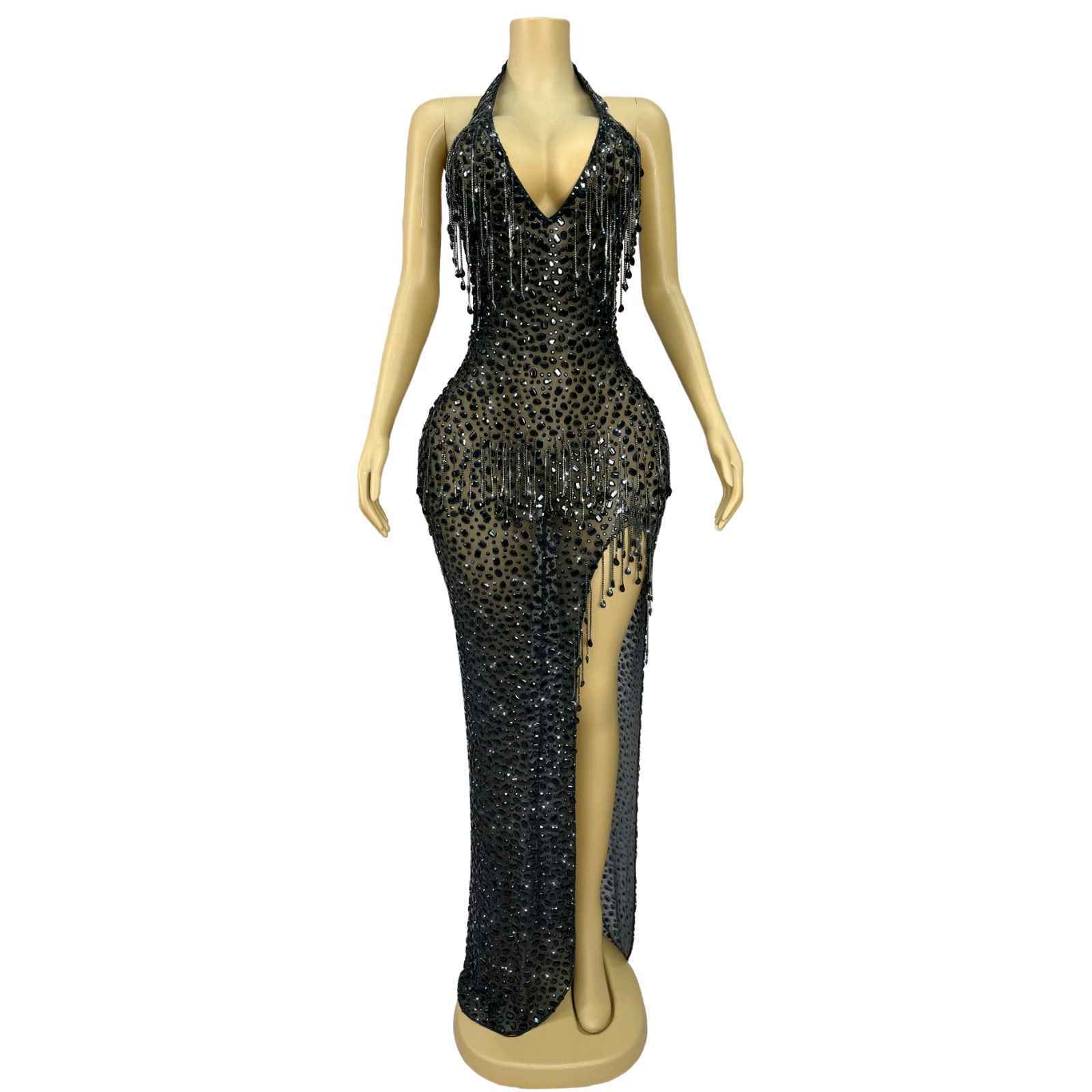 Maxi-Bleistiftkleid mit Pailletten