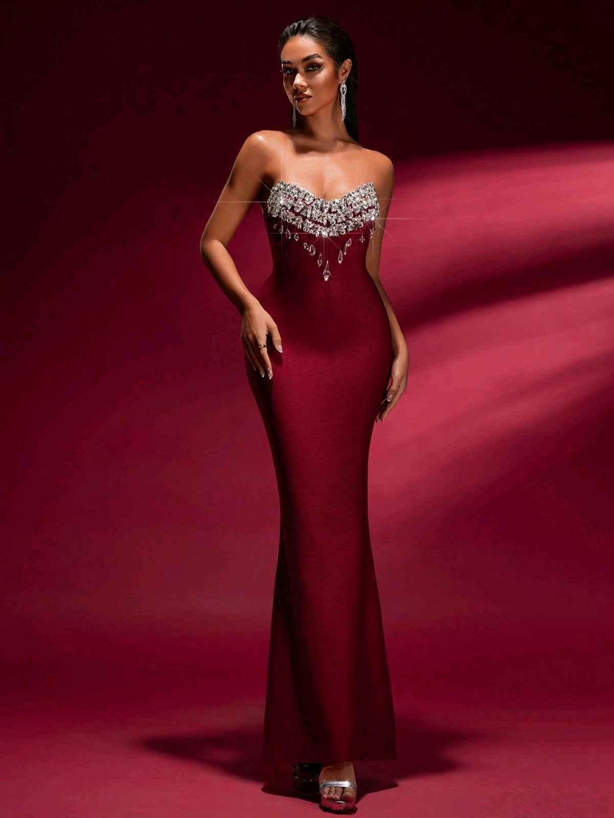 Meerjungfrauen-Maxikleid mit Pailletten