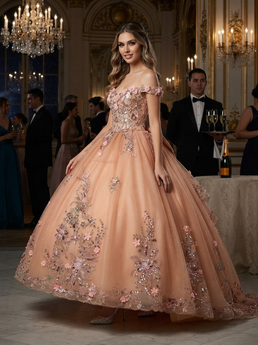 Maxi‑Kleid mit freier Schulter