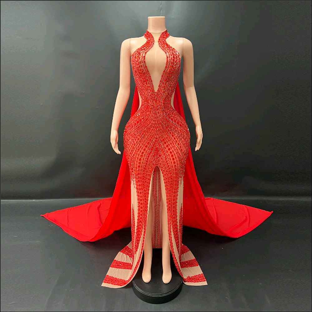 Maxi-Mermaid-Kleid mit Neckholder