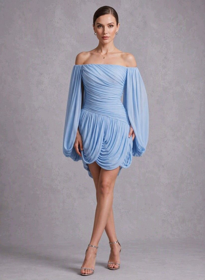 Mini‑Kleid mit Carmen‑Ausschnitt