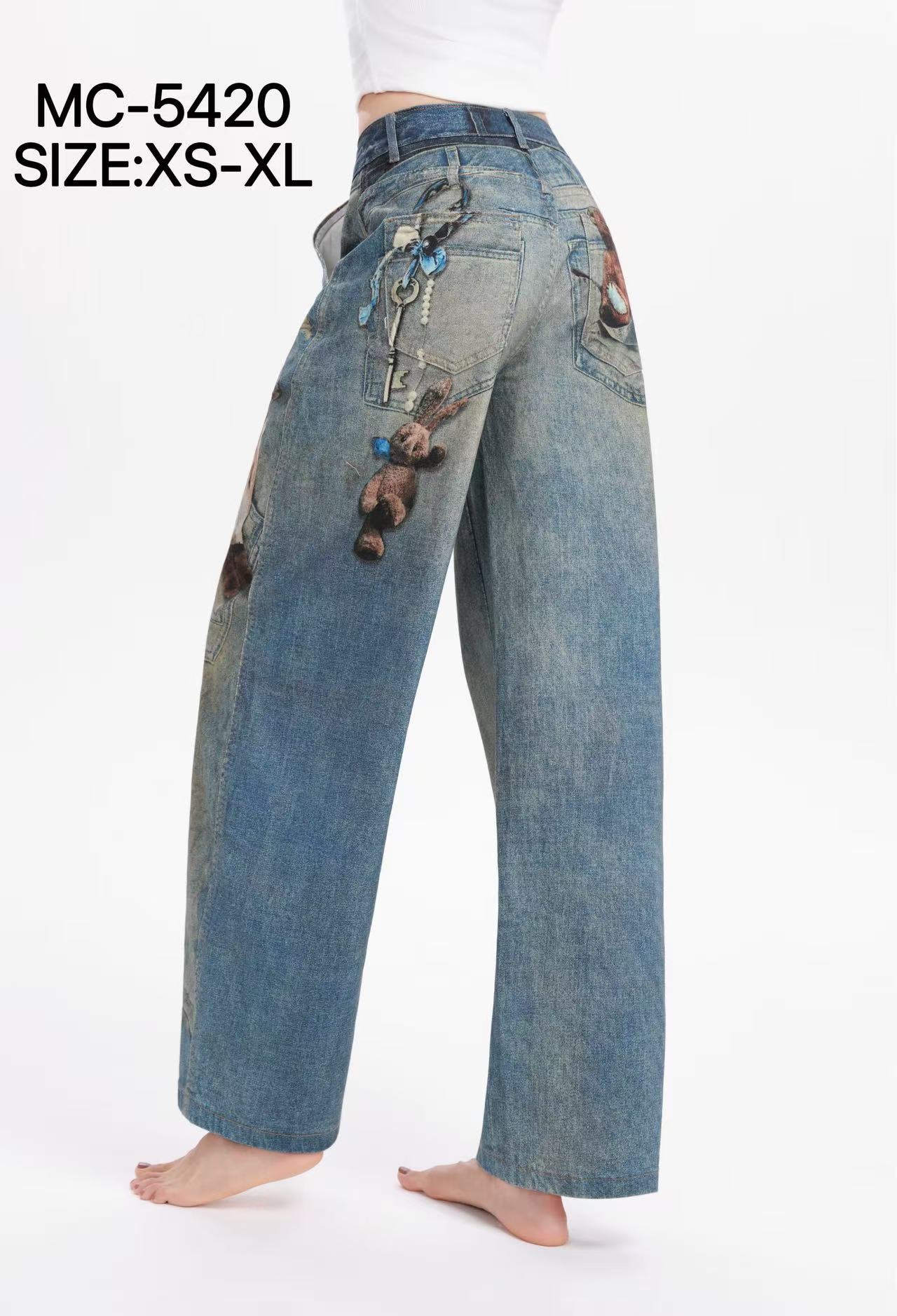 Wide‑Leg Jeans mit Print