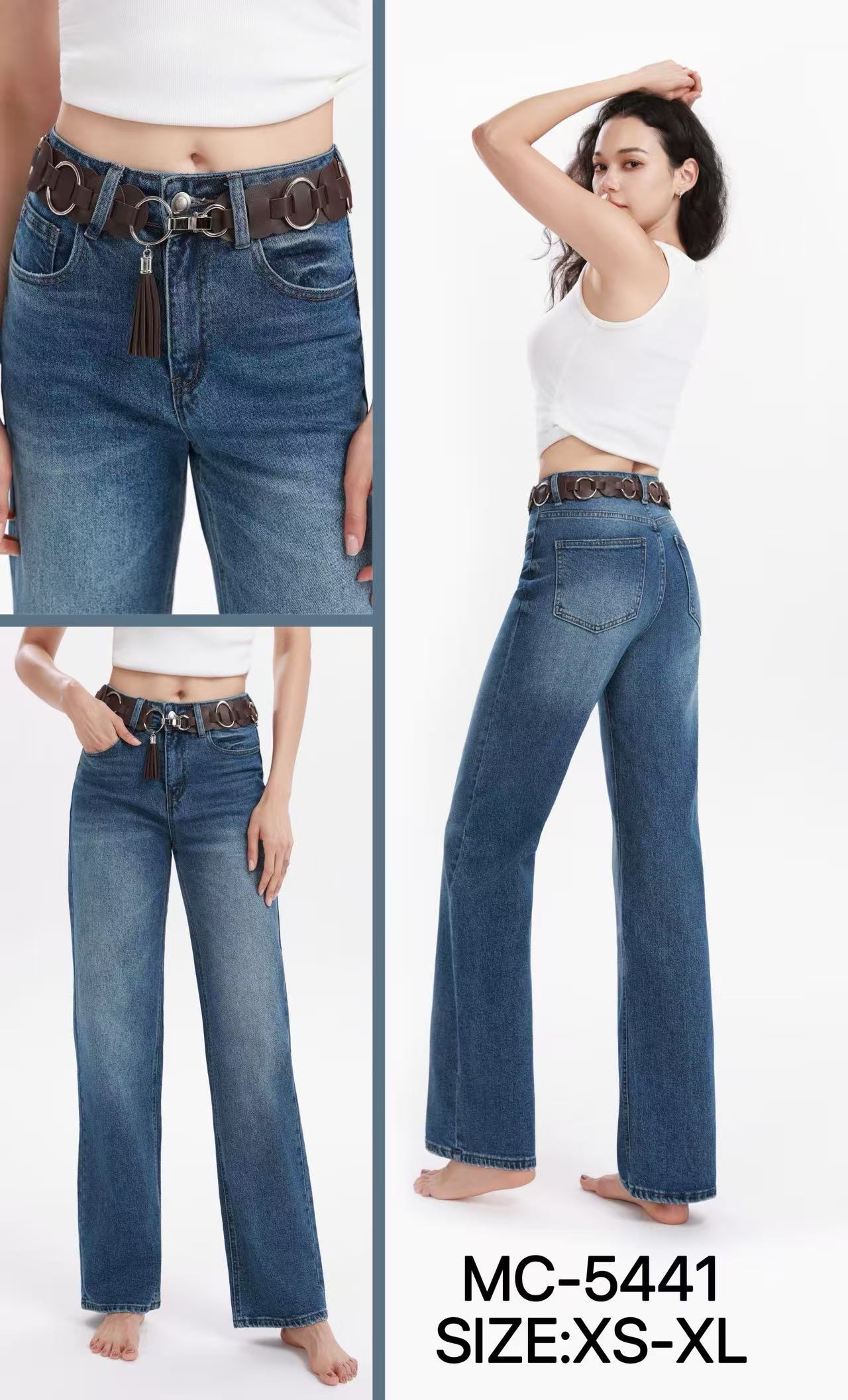 Jeans mit hohem Bund und geradem Bein
