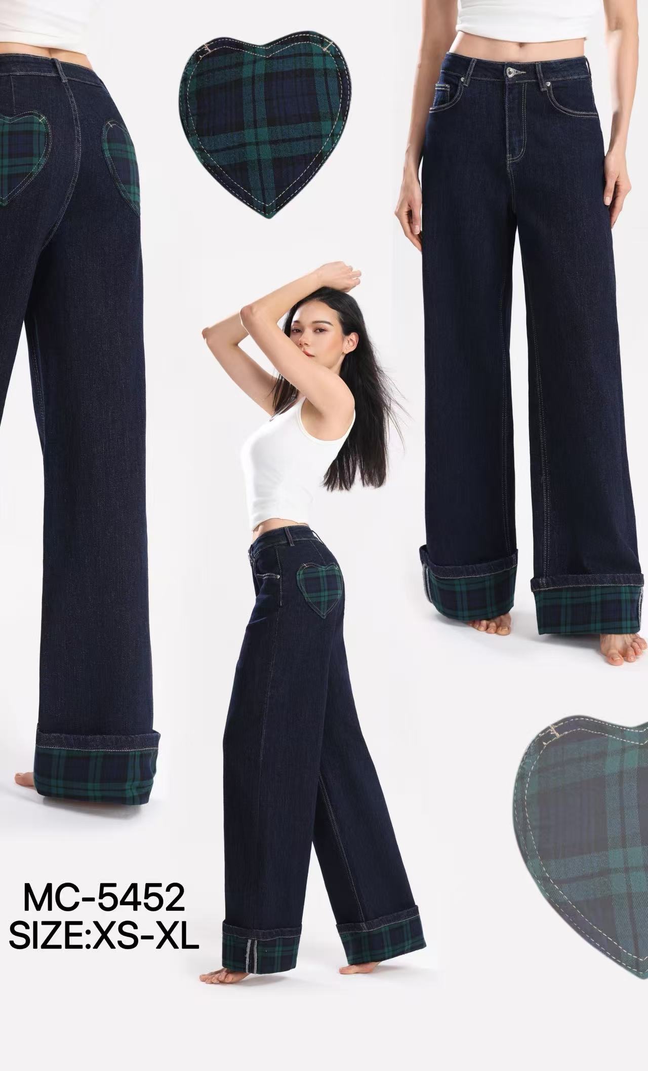 Wide-Leg-Jeans mit Hohem Bund