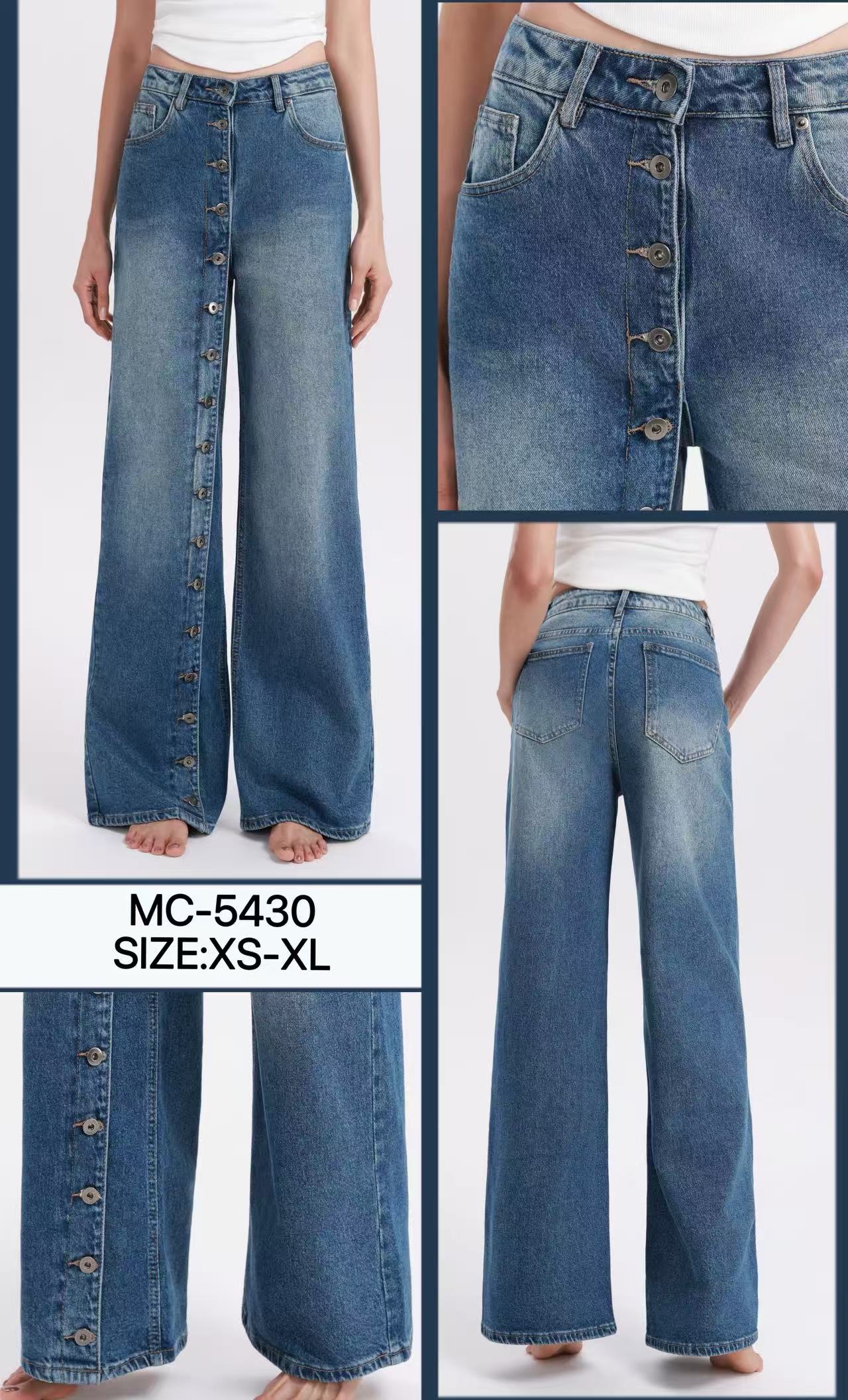High‑Waist Weite Jeans