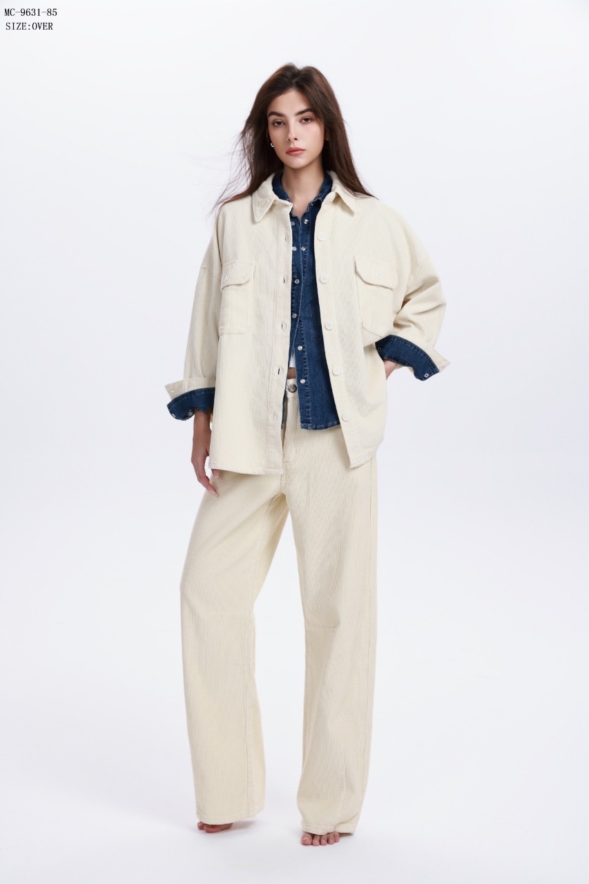 Oversize Cord-Hemd